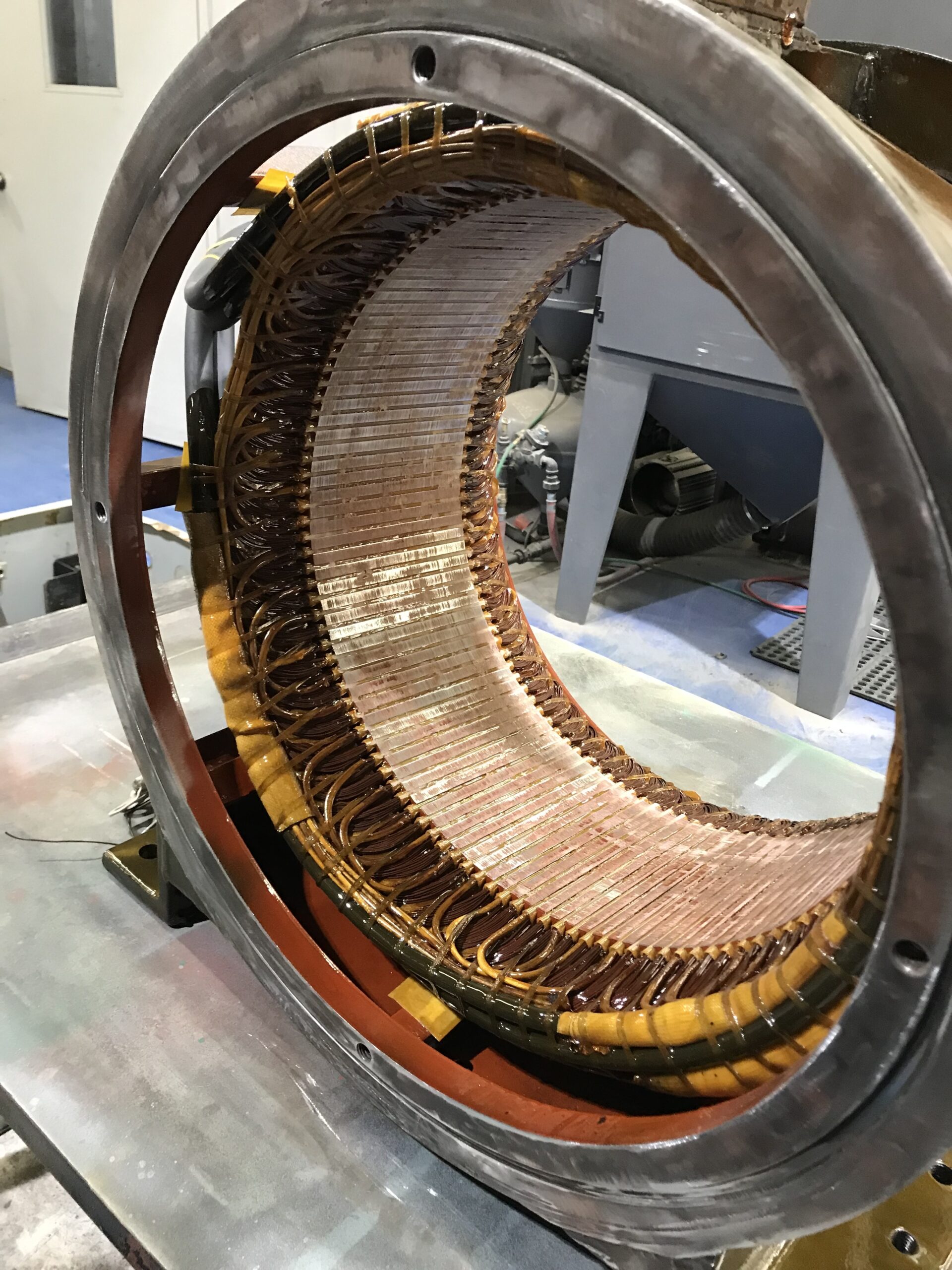 Stator with copper windings at Complete Electric